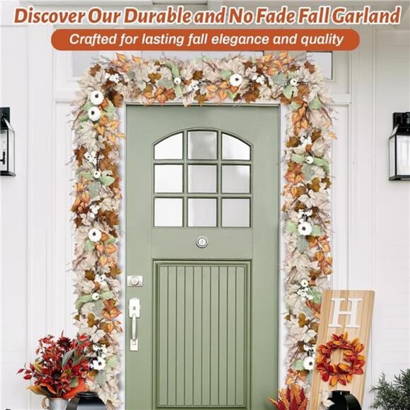 Fall Decorations for Home, 5.9Ft Fall Garland for Mantle, Fall Leaves Garland - Picture 7 of 8